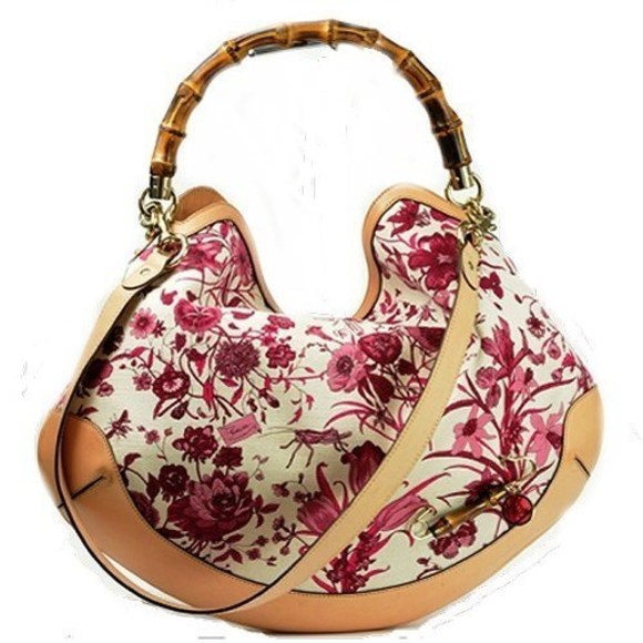 Gucci Flora Shoulder Bamboo Bag Floral - Picture 1 of 1